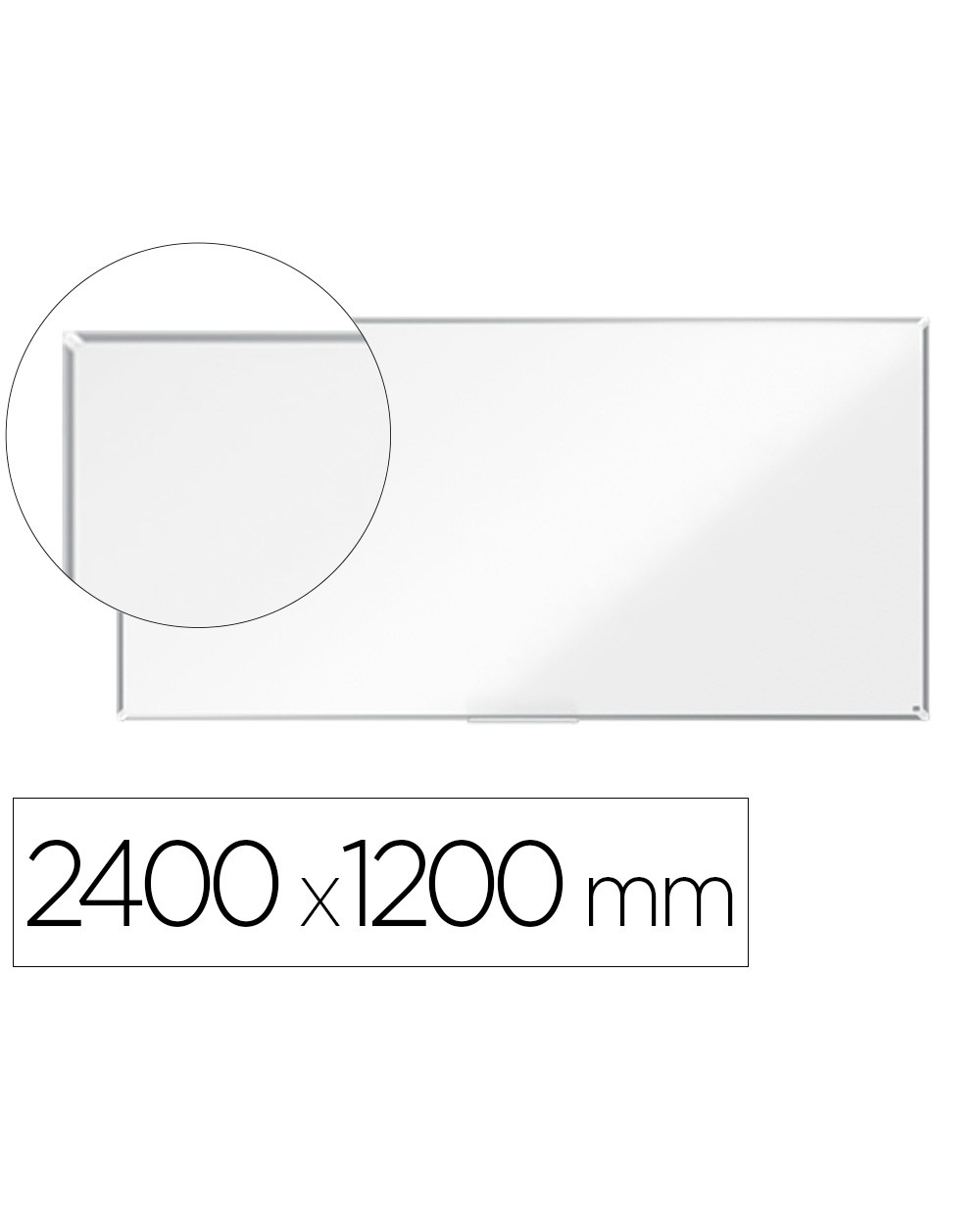 Pizarra blanca nobo premium plus acero vitrificado magnetica 2400x1200 mm