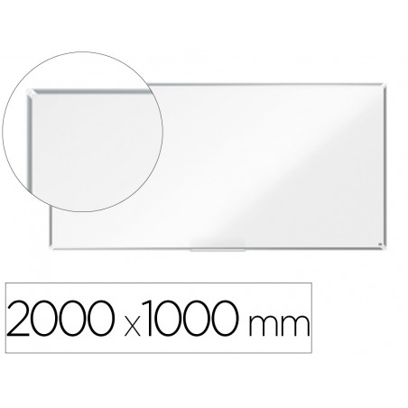 Pizarra blanca nobo premium plus acero vitrificado magnetica 2000x1000 mm
