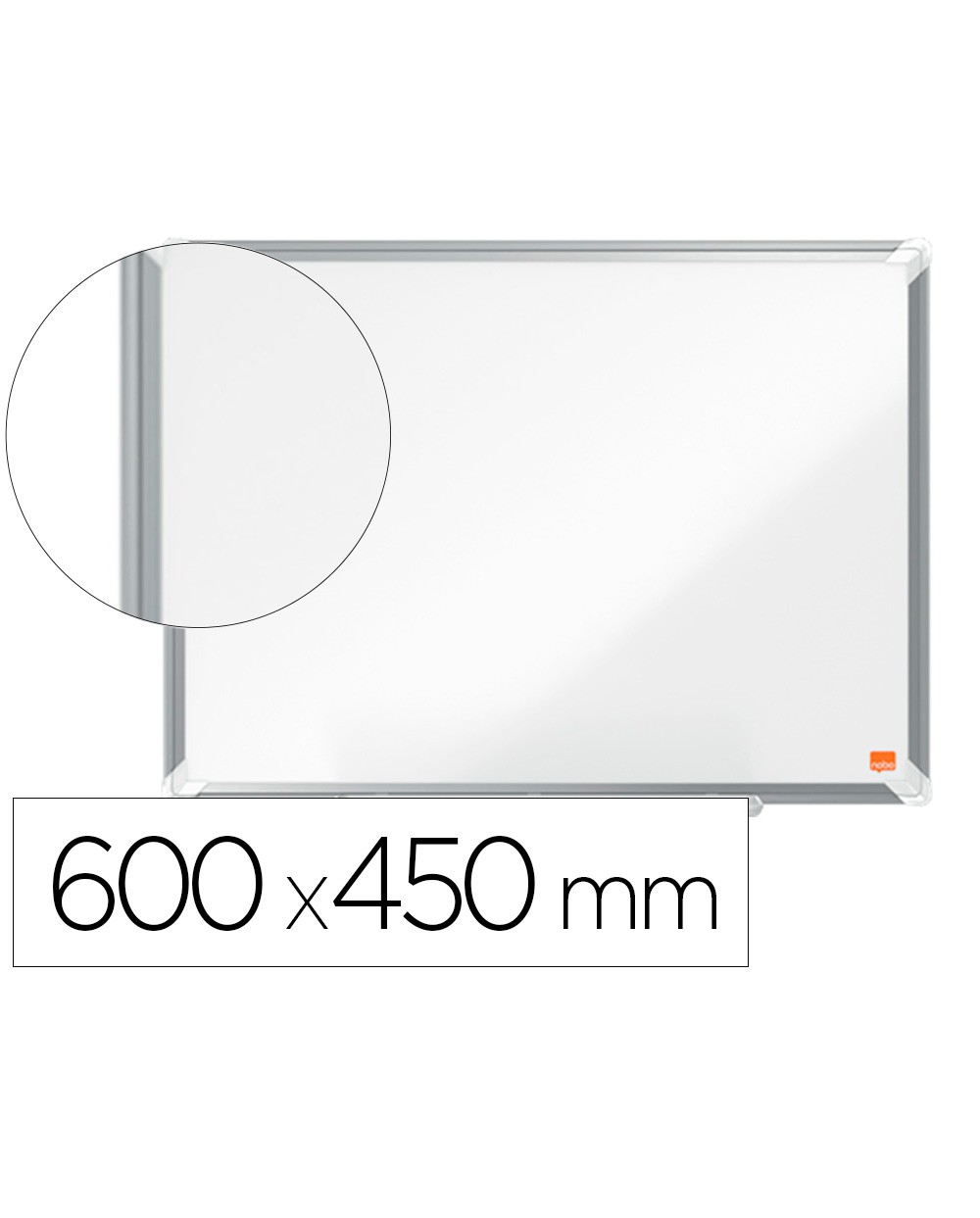 Pizarra blanca nobo premium plus acero vitrificado magnetica 600x450 mm