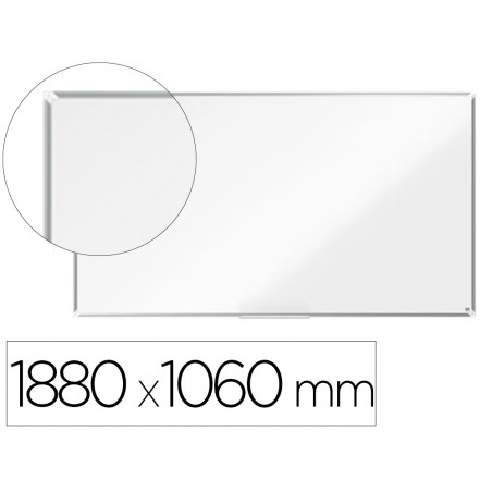 Pizarra blanca nobo premium plus acero vitrificado formato panoramico 85 magnetica 1880x1060 mm