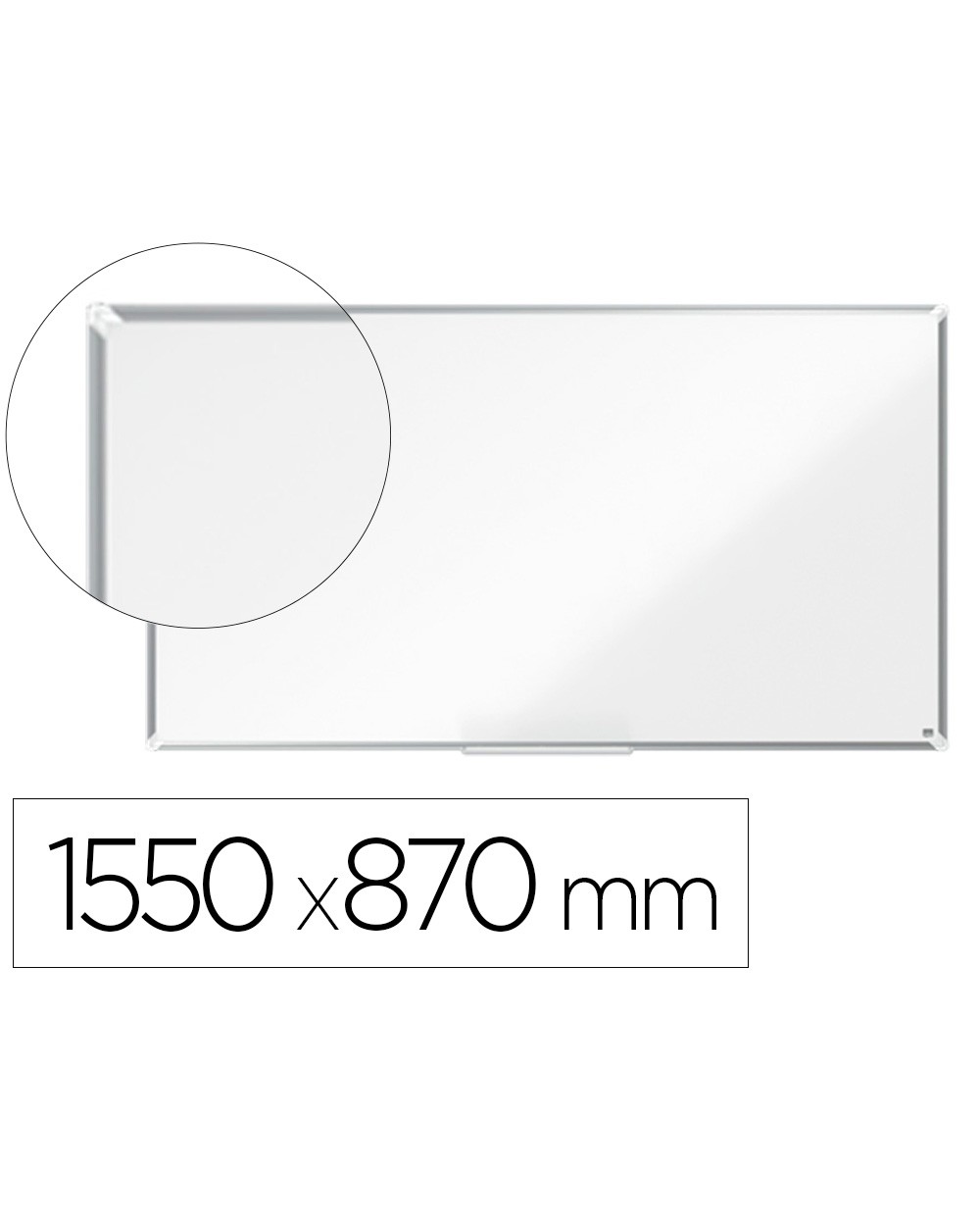 Pizarra blanca nobo premium plus acero vitrificado formato panoramico 70 magnetica 1550x870 mm