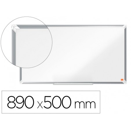 Pizarra blanca nobo premium plus acero vitrificado formato panoramico 40 magnetica 890x500 mm