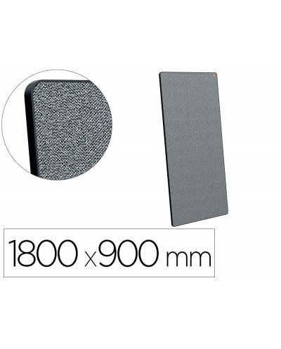 Pizarra blanca nobo movemeet con tablero de anuncios portatil marco negro doble cara magnetica 1800x900 mm