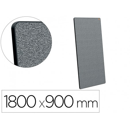 Pizarra blanca nobo movemeet con tablero de anuncios portatil marco negro doble cara magnetica 1800x900 mm
