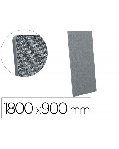 Pizarra blanca nobo movemeet con tablero de anuncios portatil marco gris doble cara magnetica 1800x900 mm