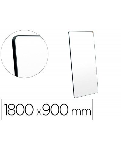 Pizarra blanca nobo movemeet extraible y portatil marco negro doble cara magnetica 1800x900 mm