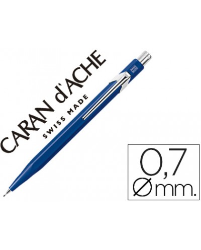 Portaminas caran d ache 844 07mm cuerpo azul zafiro adornos cromados