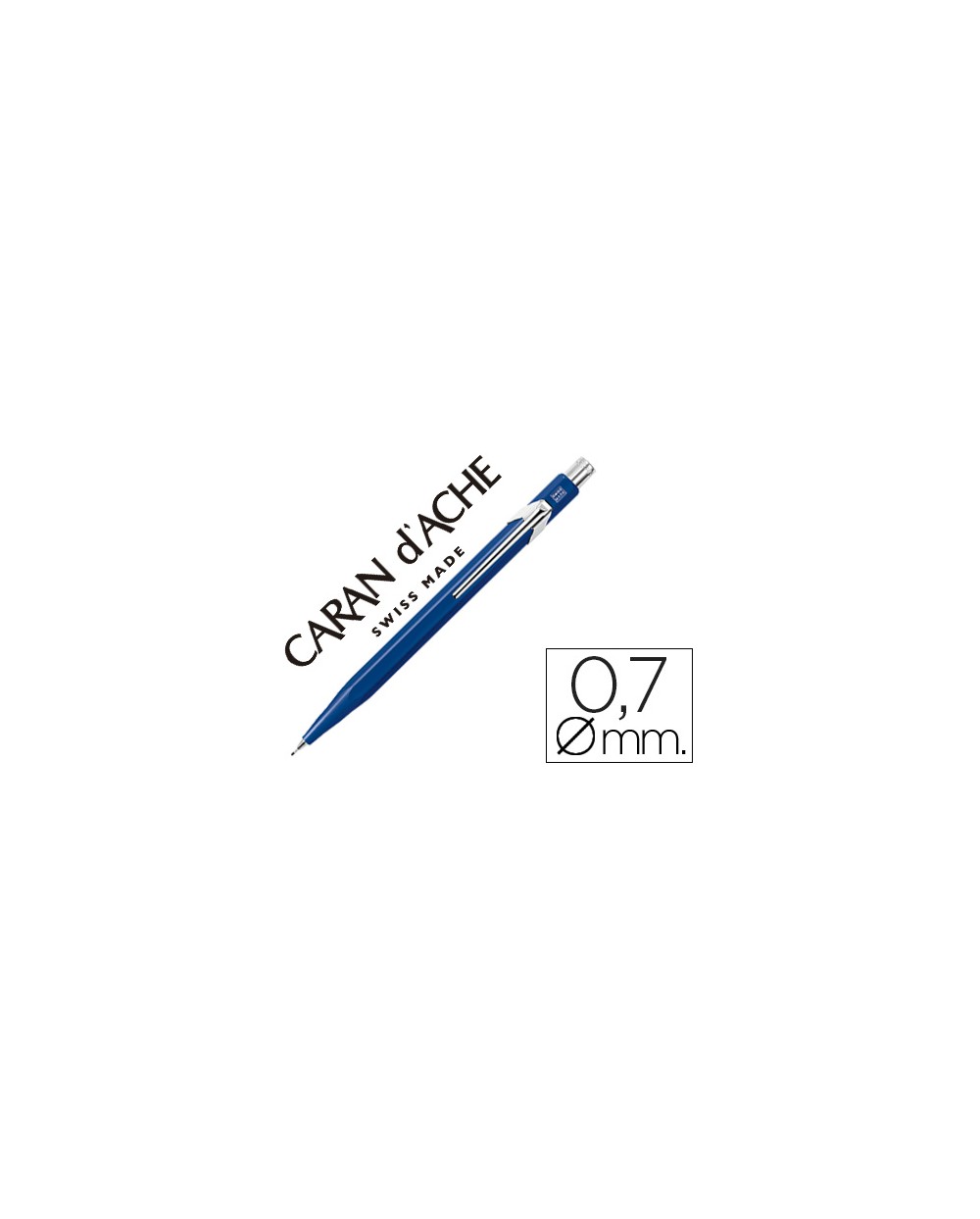 Portaminas caran d ache 844 07mm cuerpo azul zafiro adornos cromados