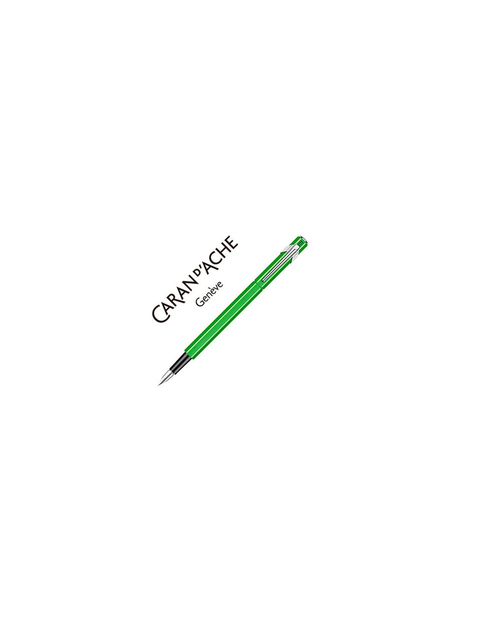 Pluma caran d ache 840 pop line verde limon fluor a cuerpo aluminio con estuche punto medio
