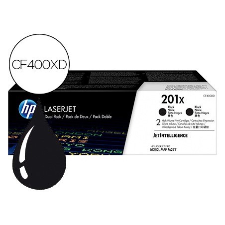 Toner hp laserjet 201x m252 mfp m277 negro pack de 2 unidades 2800 paginas