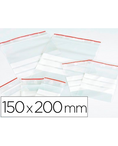 Bolsa plastico autocierre q connect 150x200 mm paquete de 100 unidades