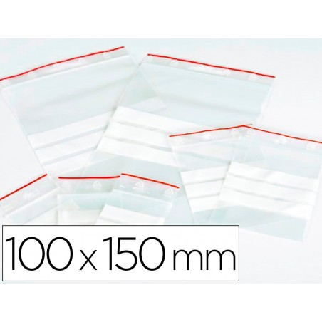 Bolsa plastico autocierre q connect 100x150 mm paquete de 100 unidades