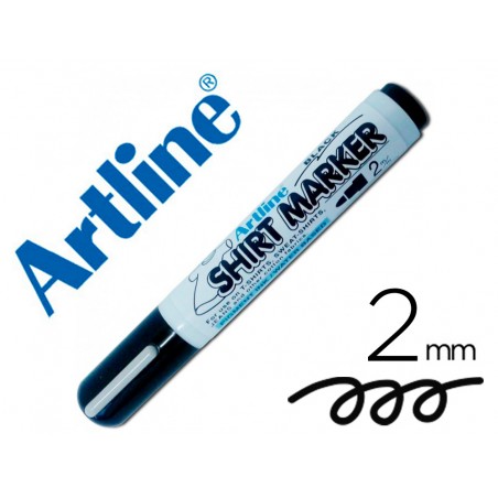 Rotulador artline camiseta ekt 2 negro punta redonda 2 mm para uso en camisetas