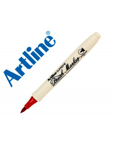 Rotulador artline supreme brush epfs pintura base de agua punta tipo pincel trazo fino rojo oscuro