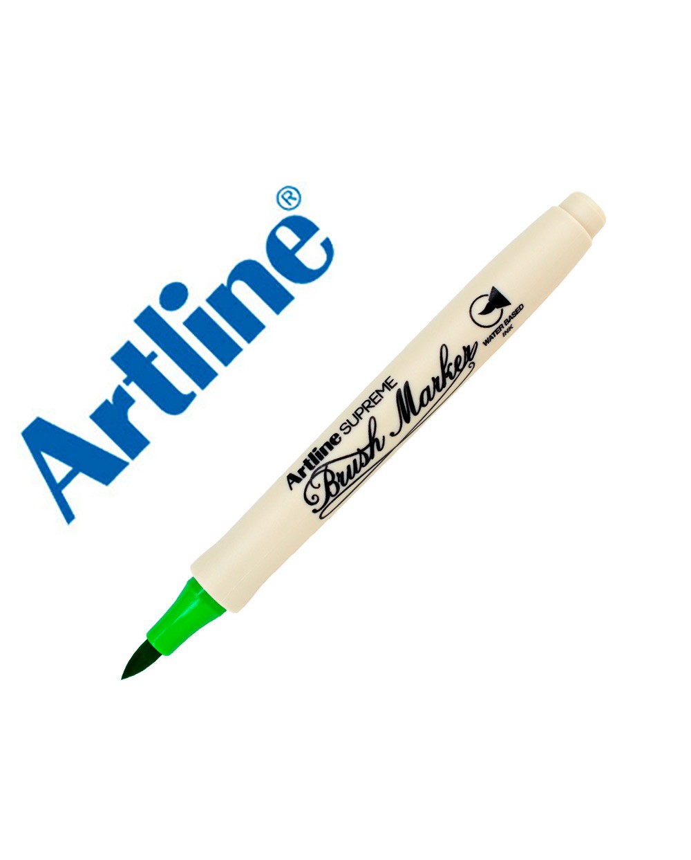 Rotulador artline supreme brush epfs pintura base de agua punta tipo pincel trazo fino verde claro