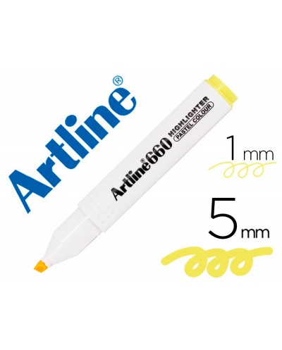Rotulador artline fluorescente ek 660 amarillo pastel punta biselada