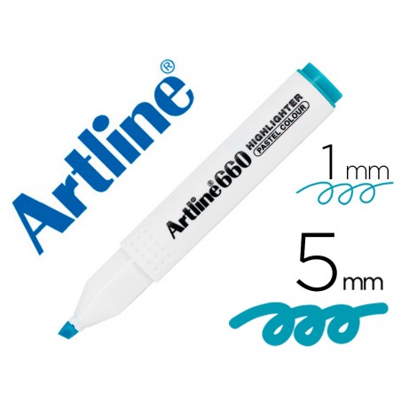 Rotulador artline fluorescente ek 660 azul pastel punta biselada