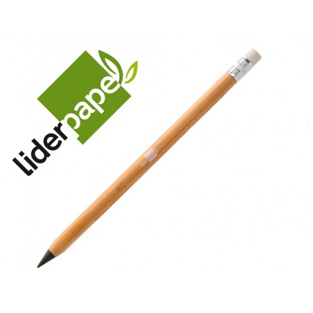 Lapiz de grafito con goma liderpapel everlasting redondo bambu ecologico gran durabilidad no necesita sacar