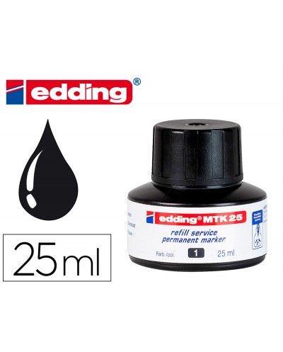 Tinta rotulador edding mtk25 con sistema capilar color negro frasco de 25 ml