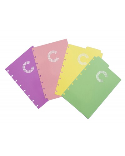 Separadores cuaderno inteligente din a5 color pastel