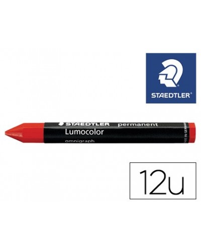 Cera staedtler para marcar rojo lumocolor permanente omnigraph 236 caja de 12 unidades