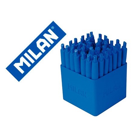 Boligrafo milan p1 retractil 1 mm touch mini azul expositor de 40 unidades