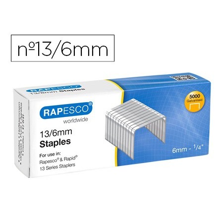 Grapas rapesco galvanizada 13 6 caja de 5000 unidades