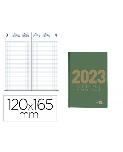 Dietario liderpapel 12x165 cm 2023 octavo papel 70 gr color verde