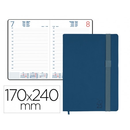 Agenda encuadernada liderpapel larisis 17x24 cm 2023 dia pagina color azul papel 70 gr