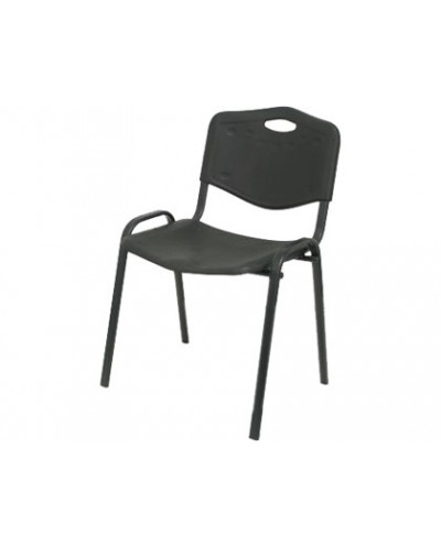 Silla apilable pyc estructura metal asiento respaldo pvc ergonomica 810x480mmx420 mm color negro