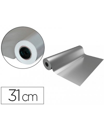 Papel de regalo basika metalizado plata bobina 31 cm