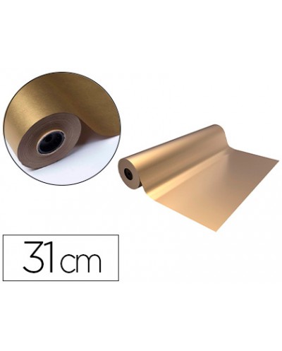 Papel de regalo basika metalizado oro bobina 31 cm