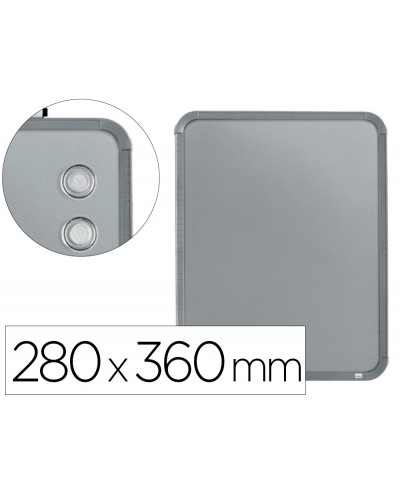 Pizarra nobo magnetica para el hogar acero marco slim plata 280x360 mm