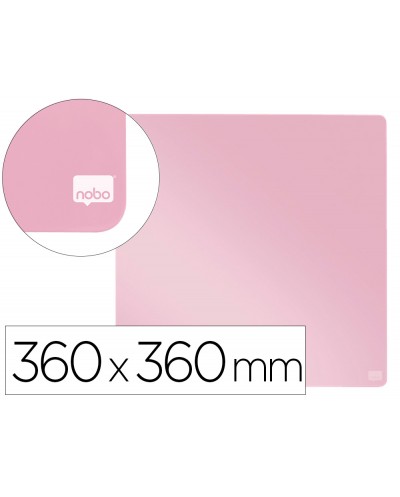 Pizarra nobo magnetica para el hogar color rosa 360x360 mm
