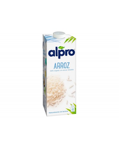 Bebida de arroz alpro 100 vegetal sin azucar con calcio y vitaminas brik de 1 litro
