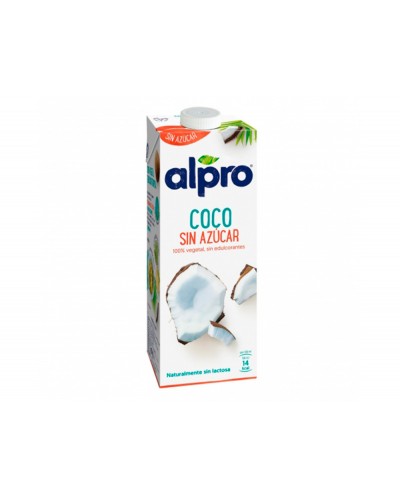 Bebida de coco alpro sin azucar con calcio y vitaminas brik de 1 litro