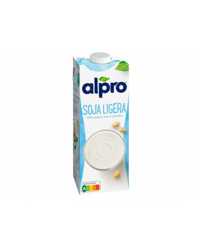 Bebida de soja alpro ligera 100 vegetal rica en proteina con calcio y vitaminas brik de 1 litro