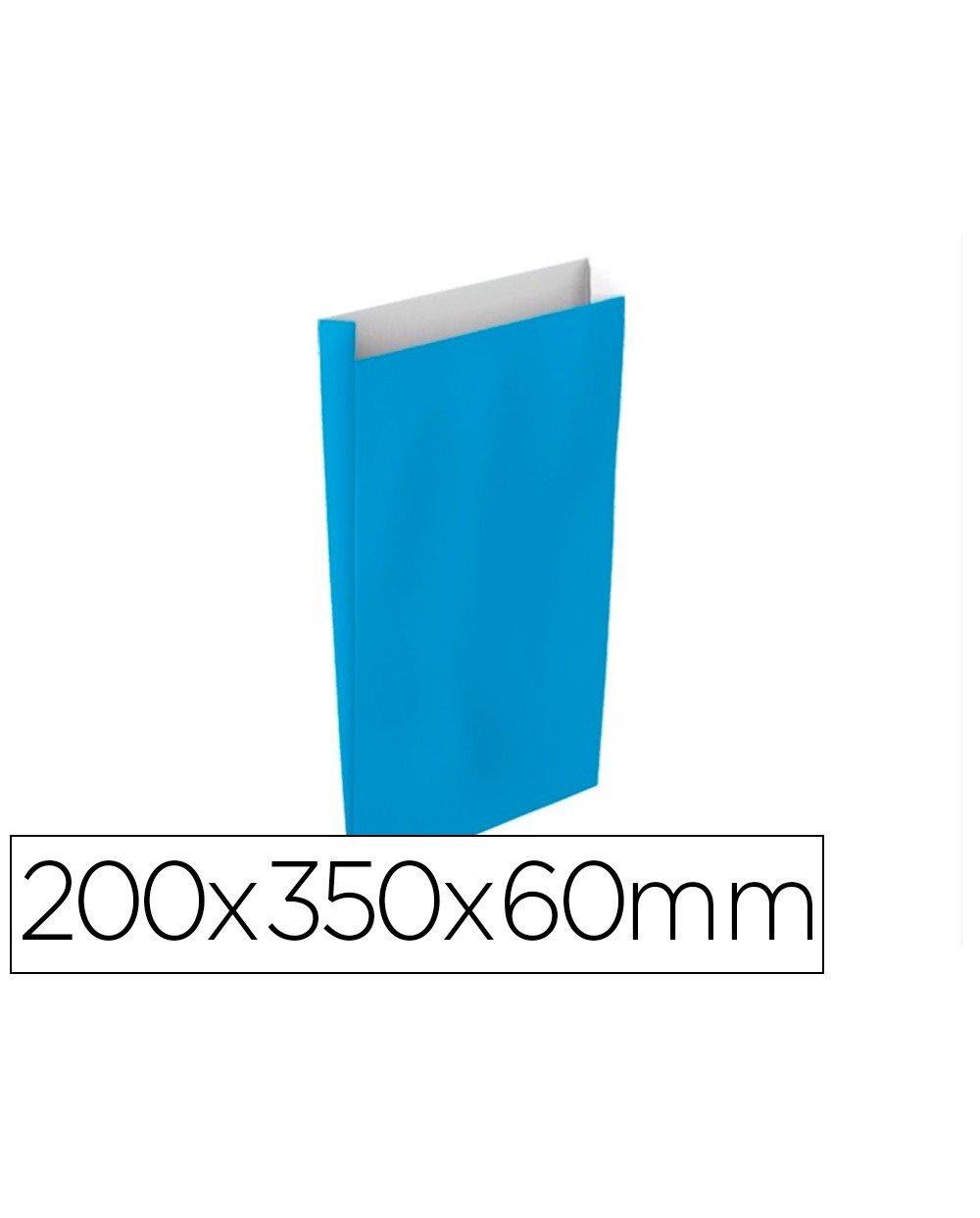 Sobre papel basika celulosa celeste con fuelle m 200x350x60 mm paquete de 25 unidades