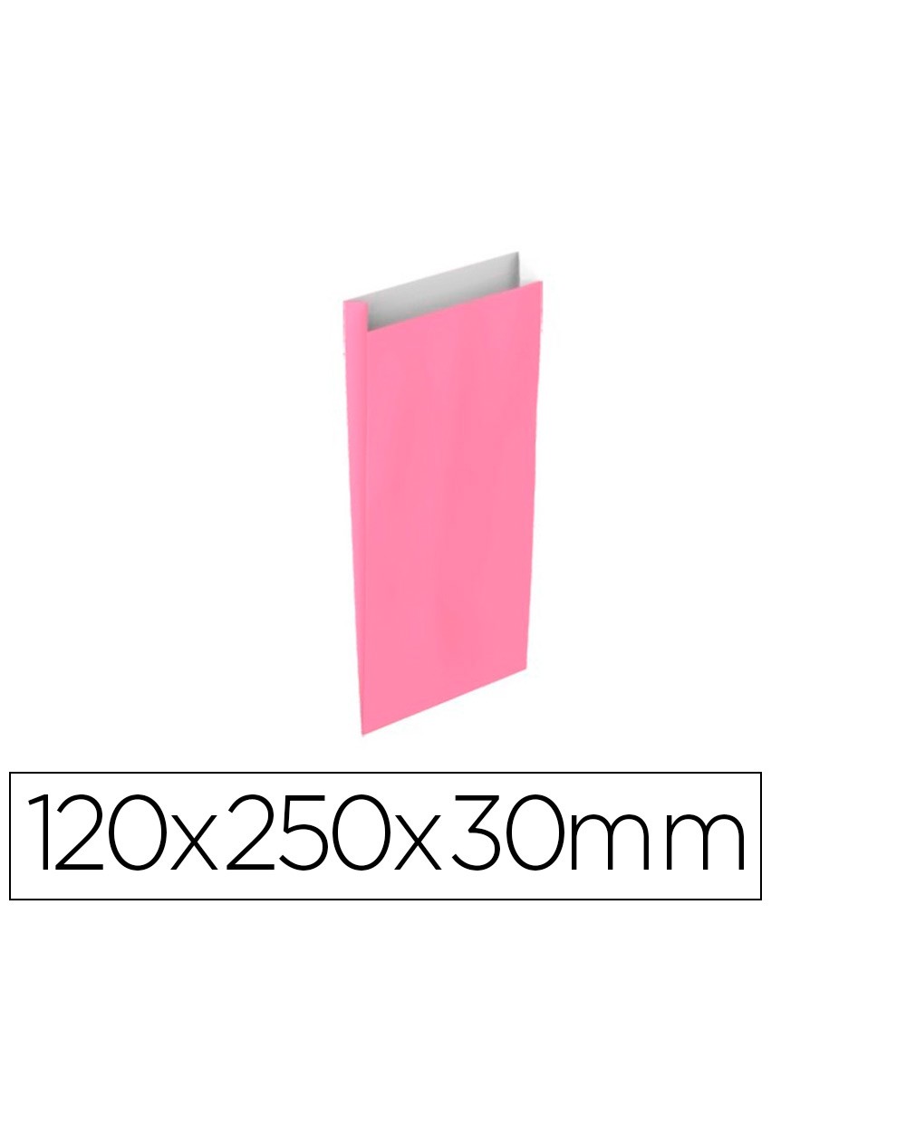 Sobre papel basika celulosa rosa con fuelle xs 120x250x30 mm paquete de 25 unidades