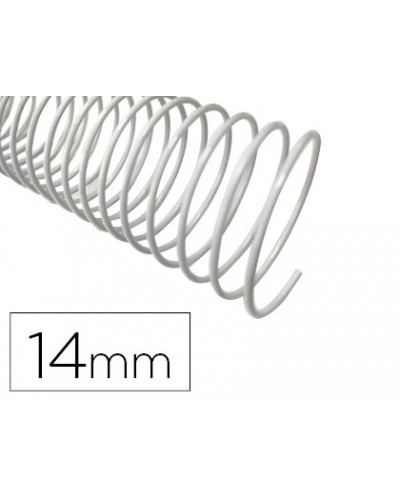 Espiral metalico q connect blanco 64 5 1 14 mm 1mm caja de 100 unidades