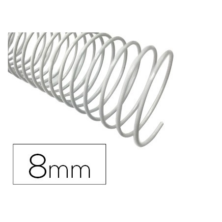 Espiral metalico q connect blanco 64 5 1 8 mm 1mm caja de 200 unidades