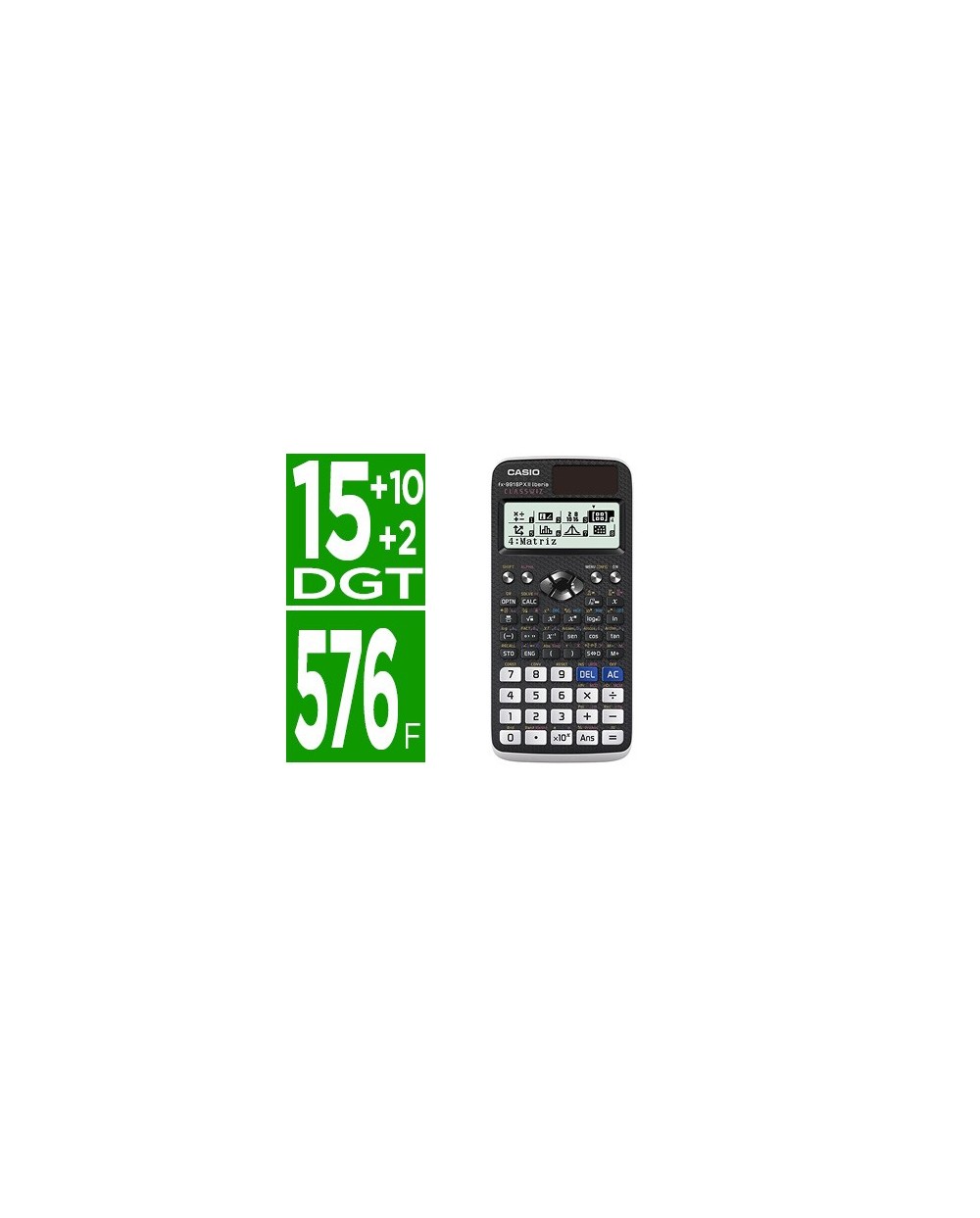 Calculadora casio fx 991spx ii classwizz cientifica 576 funciones 9 memorias 15102 digitos codigo qr con tapa