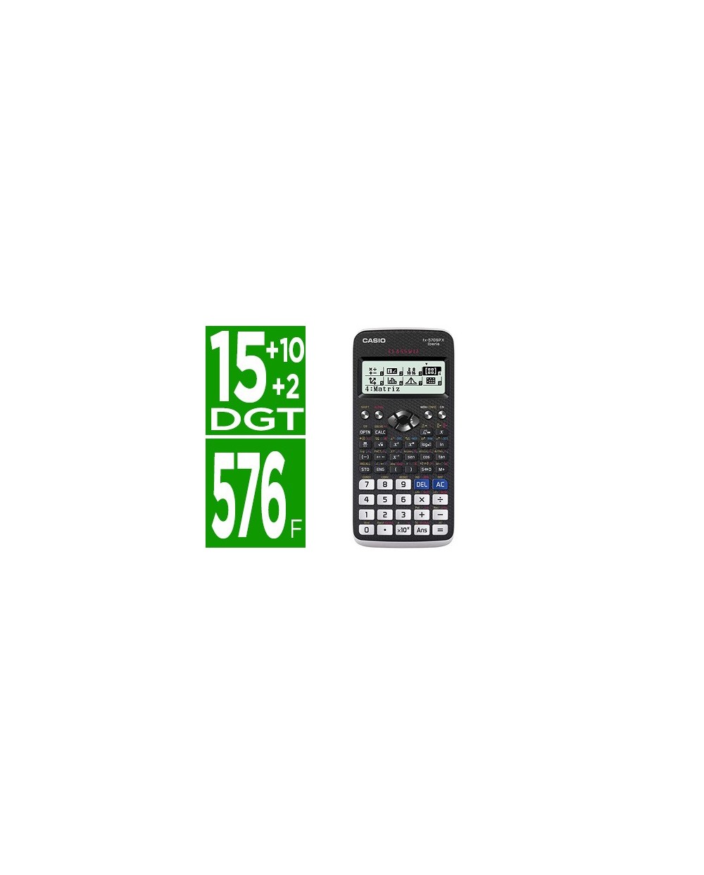 Calculadora casio fx 570spx ii classwiz cientifica 576 funciones 9 memorias 15102 digitos codigo qr con tapa