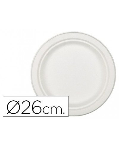 Plato de fibra natural nupik biodegradable blanco ovalado 26 cm apto microondas paquete de 50 unidades