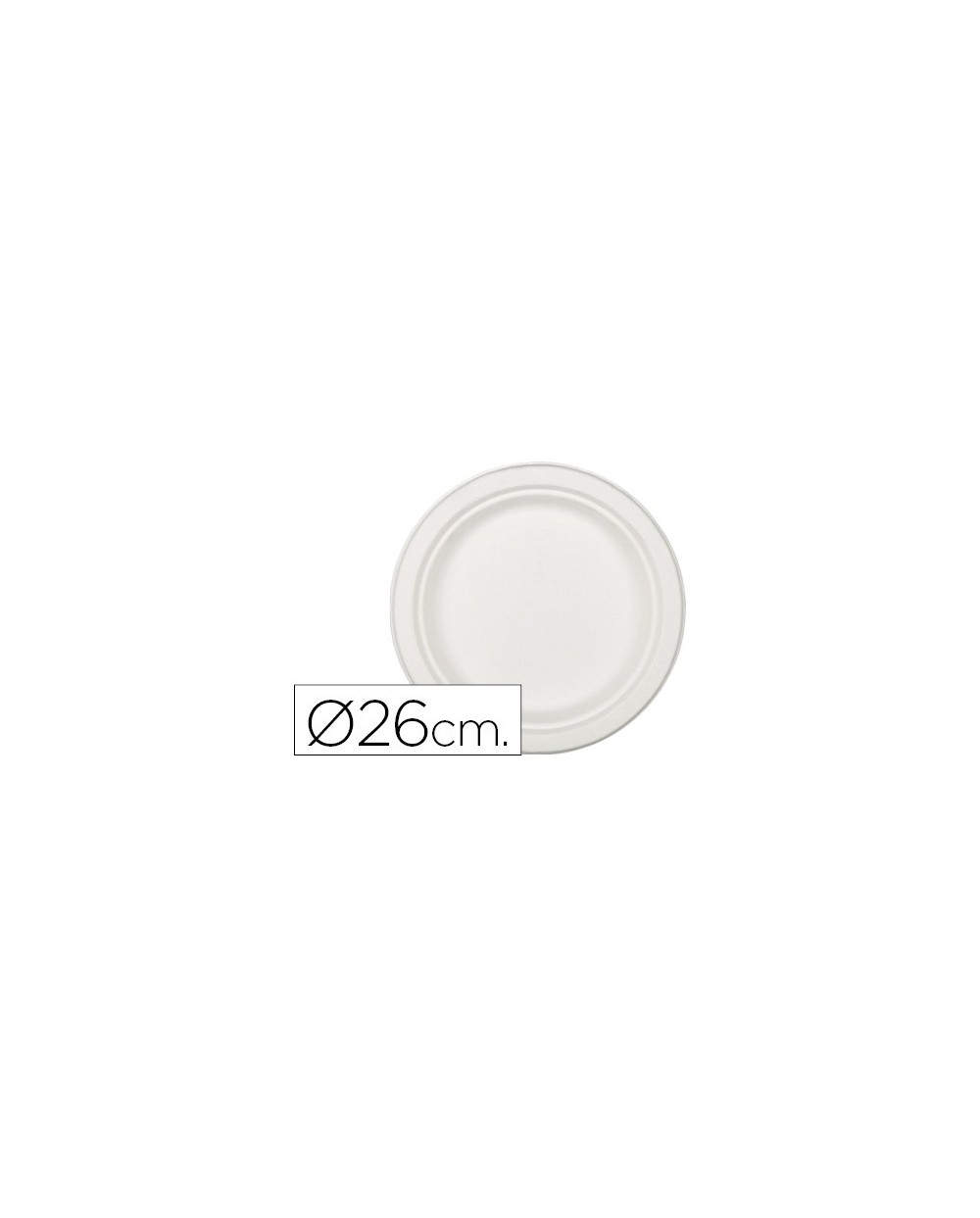 Plato de fibra natural nupik biodegradable blanco ovalado 26 cm apto microondas paquete de 50 unidades