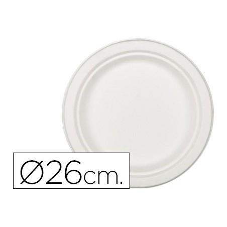Plato de fibra natural nupik biodegradable blanco ovalado 26 cm apto microondas paquete de 50 unidades