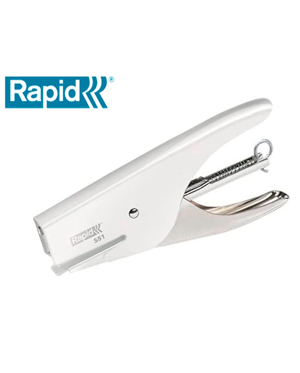 Grapadora rapid de tenaza s51 metalica capacidad de grapado 15 hojas usa grapas 21 4 cromada