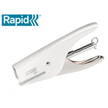 Grapadora rapid de tenaza s51 metalica capacidad de grapado 15 hojas usa grapas 21 4 cromada