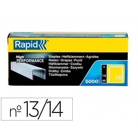 Grapas rapid 13 14 mm galvanizada caja de 5000 unidades