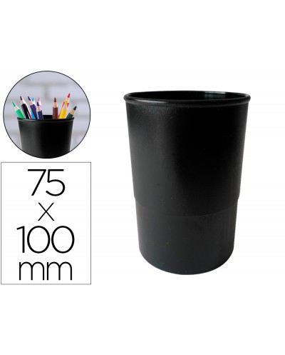 Cubilete portalapices liderpapel ecouse 100 plastico reciclado diametro 75 mm color negro